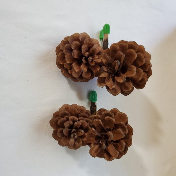 Natural Unscented Wooded Pinecone Clip Ornaments – Holiday Décor – Set of (2) - Picture 7 of 7